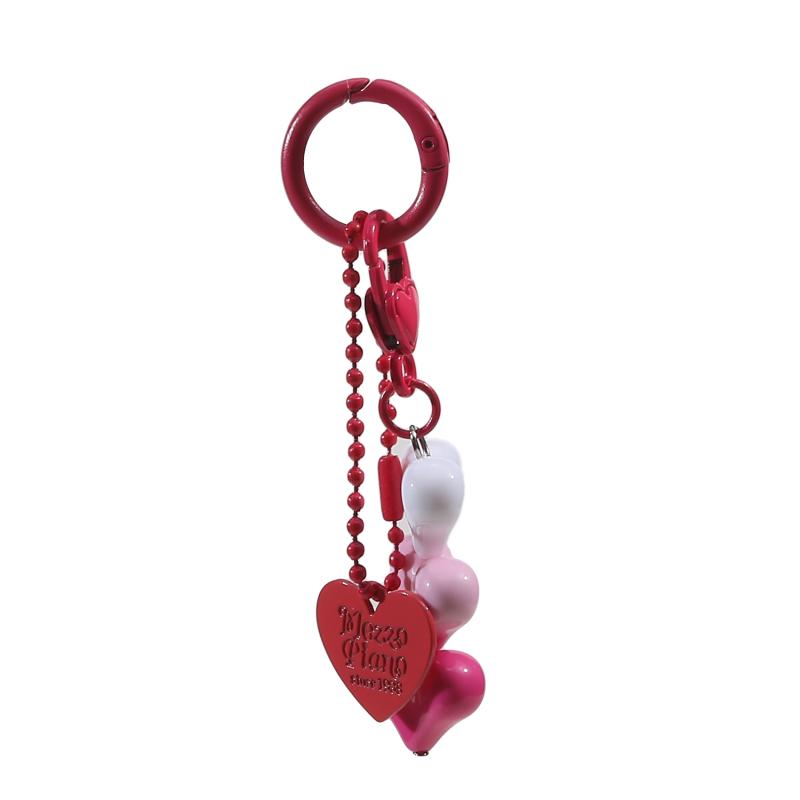 Lovely Adorable Heart Charm Key Chain Purse Pendant Handbag Backpack Keychain Decoration Girls Women Gift