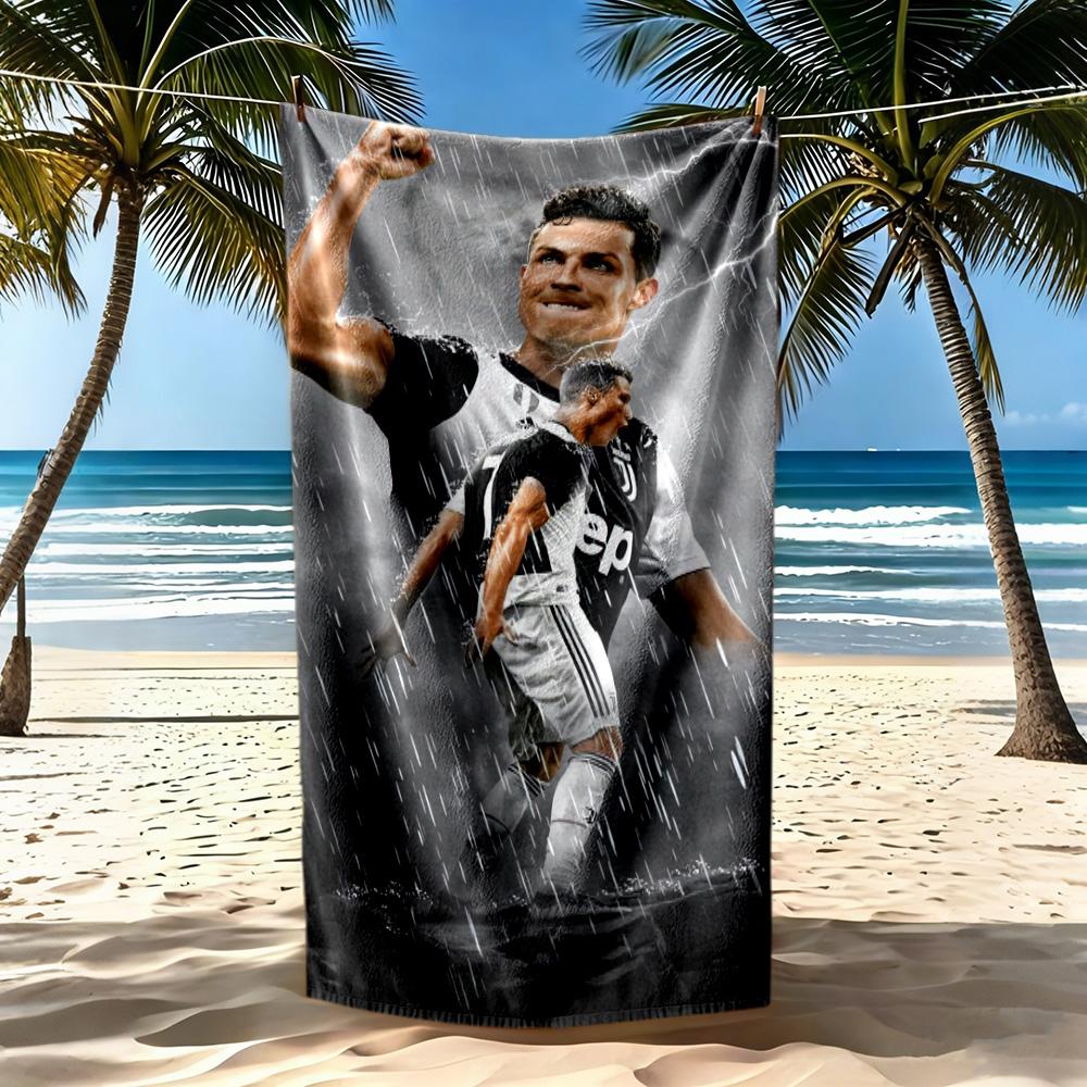 Cristiano Ronaldo Beach Towel Super Soft Microfiber Quickdry Fabric Comfortable Lightweight