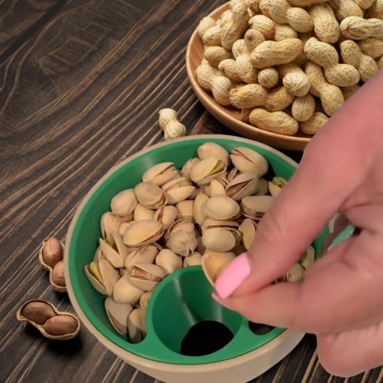 Double Chamber Pistachios Bowl Snack Candy Fruits Peanut Cherries Popcorn Edamame Nut