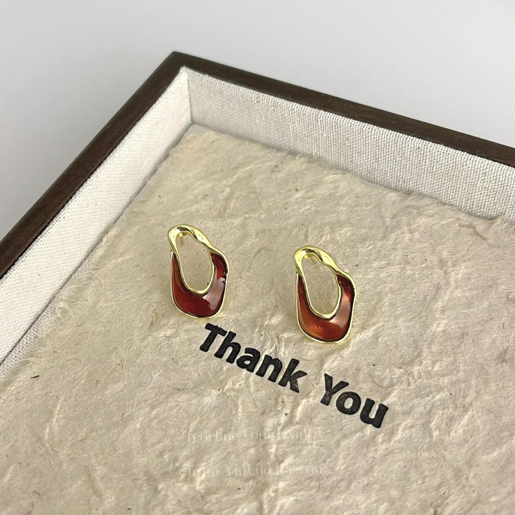 «Серьги-иглы Майяра 925»: "Янтарный жемчуг в стиле ретро для осени/зимы"