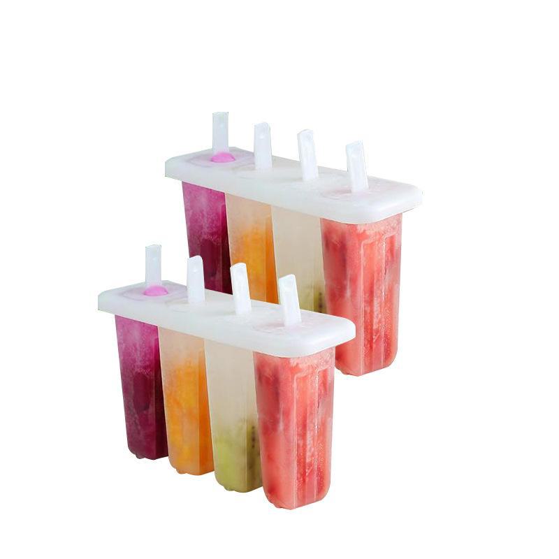 Mung Bean Popsicle Mold Set for Kids - 4-Piece Ice Cream and Ice Tray Tool
