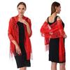 Lace Shawl Solid Color Shawl with Tassel Women Thin Scarf Skirt Wrap Shawl
