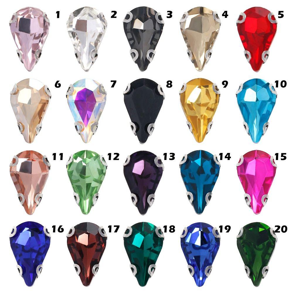 50 шт./упак. Пришивные блестящие стразы для шитья, форма капли воды, бриллиантовые бусины, украшение для рукоделия