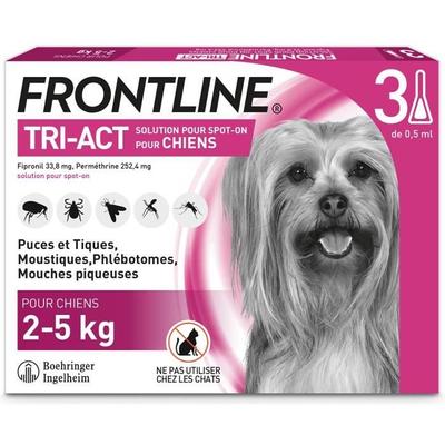 Frontline Tri-Act для собак - Средство от блох и клещей для собак S - 5-10 кг - 3 пипетки