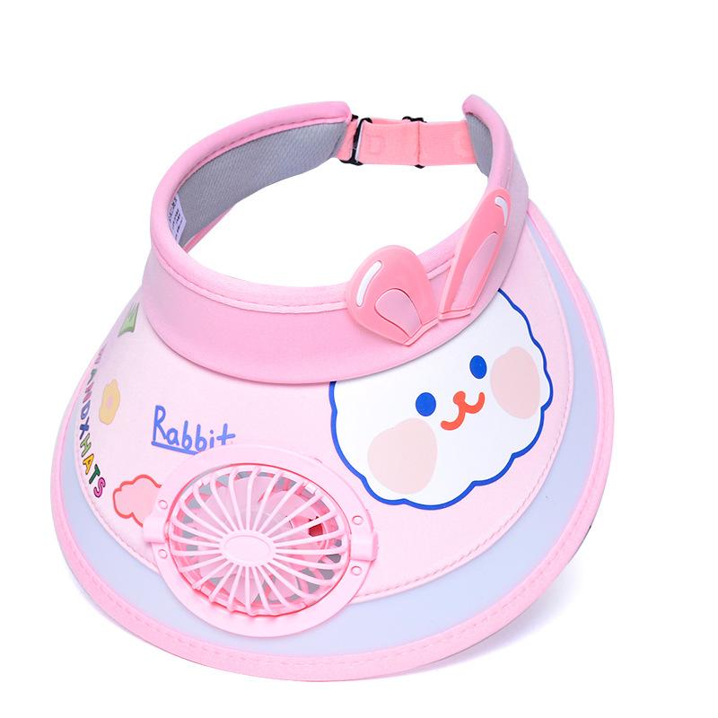 Kids' Hats Summer with Fan Sun Hats Boys Girls Sun Hats Cartoon Cute Sunblock Empty Top Hats