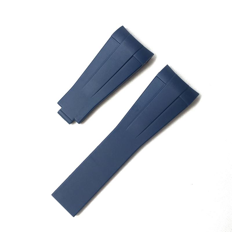 22mm Black Blue Red Curved End Soft Silicone Rubber Watchband For RX D-Blue 126660 Sea-Dweller Bracelet Dweller Watch Strap