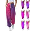 Женские повседневные модные повседневные брюки с эластичной резинкой на талии и кулиской с градиентным принтом