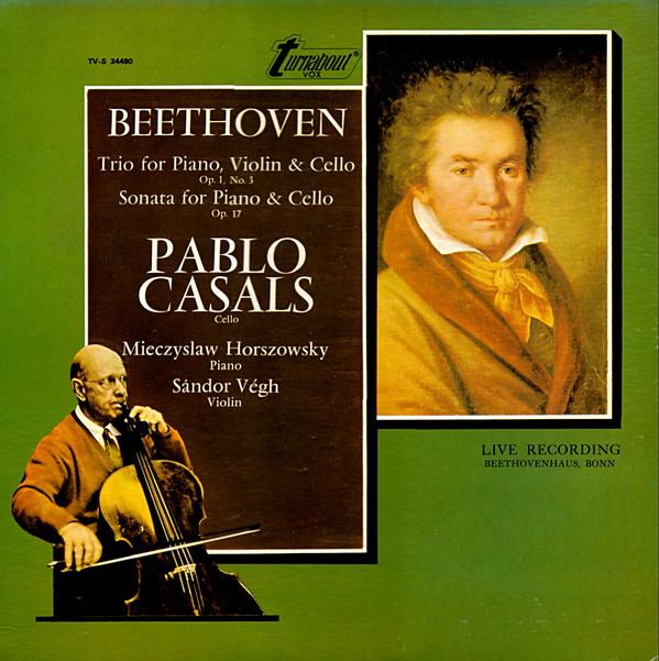 LP Record LUDWIG VAN BEETHOVEN - PABLO CASALS - Trio For Piano, Violin & Cello; Son TVS34490 Turnabout 1972 US Classical Used