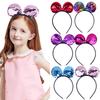 Shiny Sequin Mouse Ear Headband Cute Hair Hoop for Girls & Women Theme Birthday Party Accessory