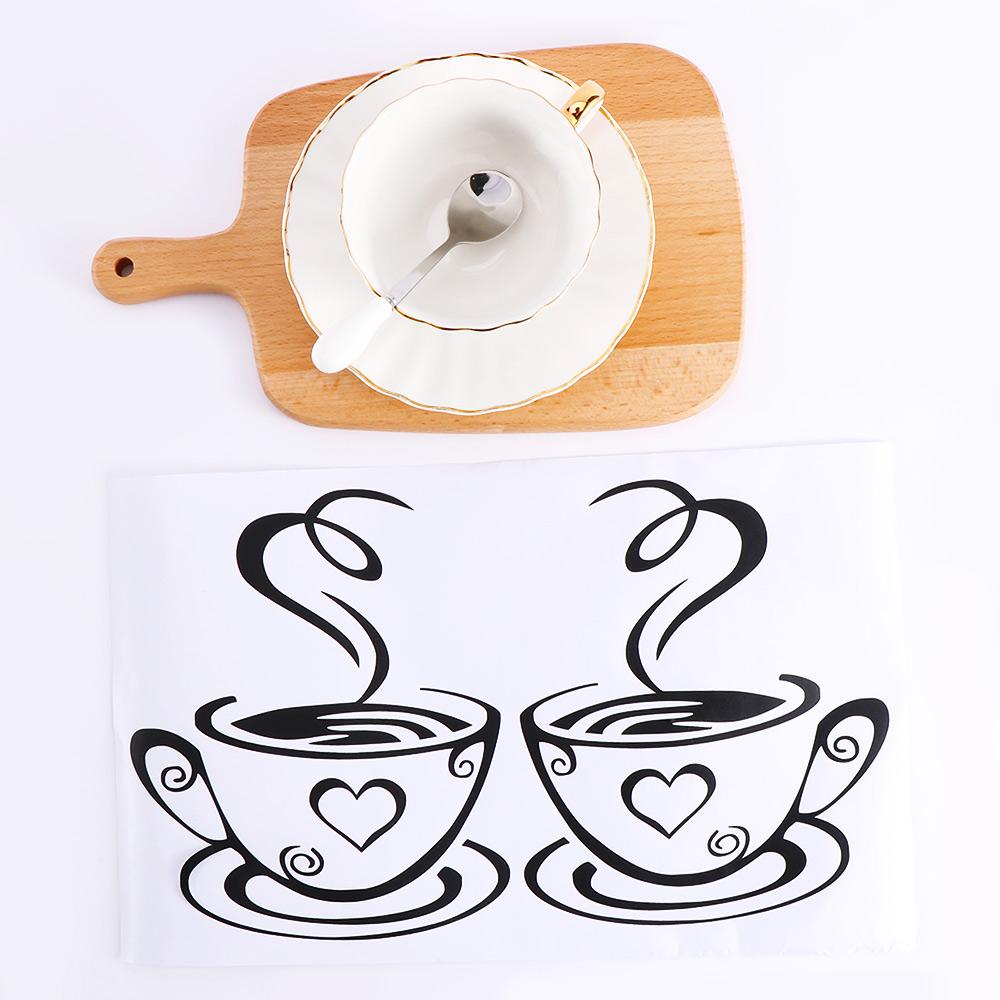 Decal Kitchen Restaurant Mural Wall Decor Cafe Tea Wall Stickers Art Vinyl Coffee Cups Stickers