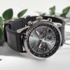 Мужские часы Mauro Geraldi Solar Chronograph Водонепроницаемость до 10 ATM с черным силиконовым и кожаным ремешком, (MJ063-1/Черный)