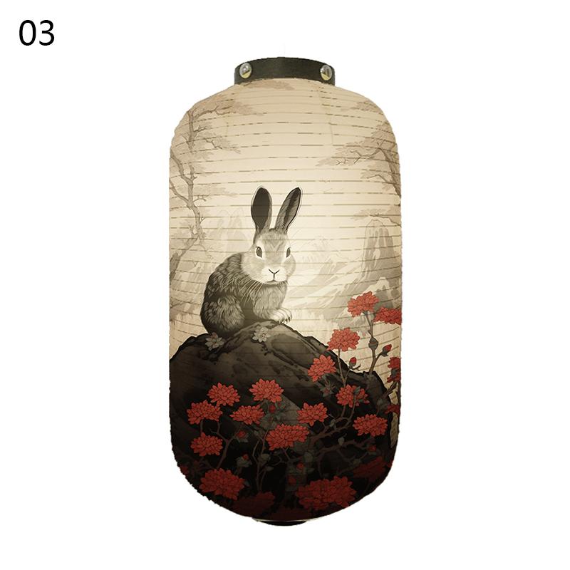 Японский традиционный бумажный фонарь в стиле укиё-э с изображением кролика, ресторан, кухня изакая, магазин суши, подвесной декор