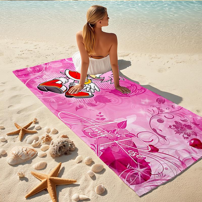 1Pc Sonic Friends Adventure Beach Towel Quick Dry Multiuse For Beach Pool Gym Yoga Home Travel Christmas Halloween Xmas Gift S16
