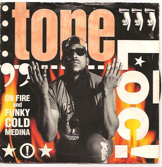 7inch Record TONE LOC - On Fire / Funky Cold Medina BRW129 4th & Broadway 1989 UK Rap & Hip-Hop/R&B Used
