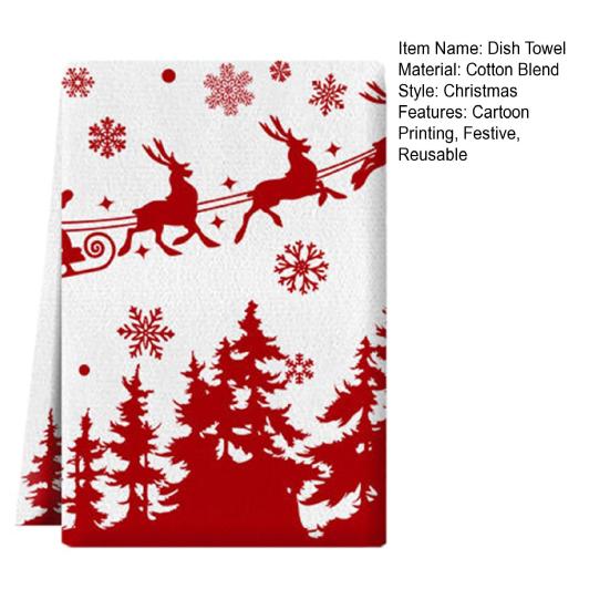 Рождественское полотенце для посуды с рисунком из мультфильма, моющееся, для ресторана, обеденного стола, банкета, декора, салфетки для кухни