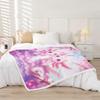 Cute Pink Axolotl Blanket Soft Fleece Throw Cherry Blossom Design Fantasy Art Kids Room Decor
