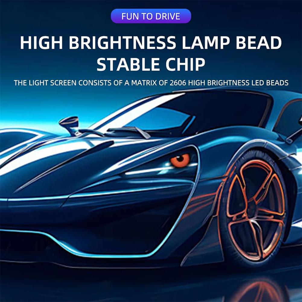 Автомобильные дьявольские глаза Модификация света Подмигивающий глаз DIY Анимация Лампа Декор APP Сигнал поворота Противотуманный дисплей M3M5