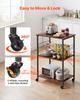 VEVOR Kitchen Utility Cart, 3 Tier 60 cm Microwave Stand Coffee Cart, Heavy Duty Storage Rack, Service Trolley on Wheels
