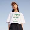 Футболка Li Ning Sports Lifestyle Series с логотипом и буквенным принтом, с круглым вырезом, свободная, удобная, универсальная, с коротким рукавом, унисекс, белая, AHSU741-1