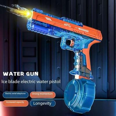 Новый летний пляжный игрушечный пистолет для воды электрический для взрослых мощный автоматический всасывающий водяной бластер для детей подарок