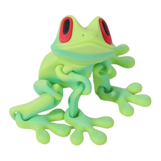3D-печатная магнитная игрушка-лягушка с подвижными суставами, магнит на холодильник в виде лягушки, шарнирная подвижная модель лягушки, фигурка, украшение, орнамент