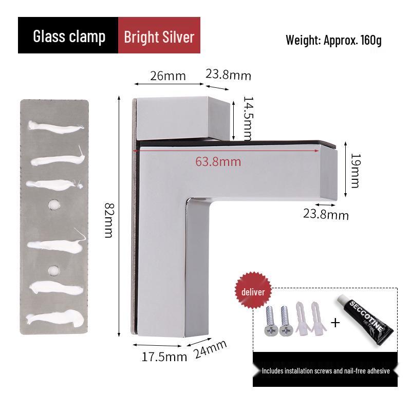 Modern Glass Partition Clip Bracket Holder - Hardware Accessory for Layer Board Fixing