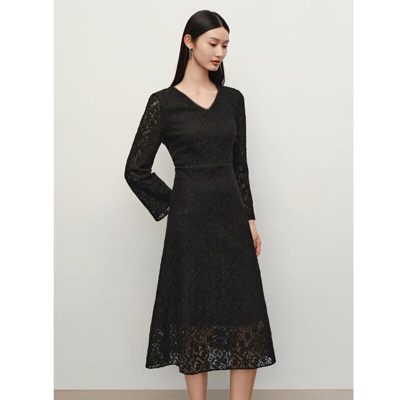 Элегантное женское миди-платье с V-образным вырезом и кружевом от ANNKAOU