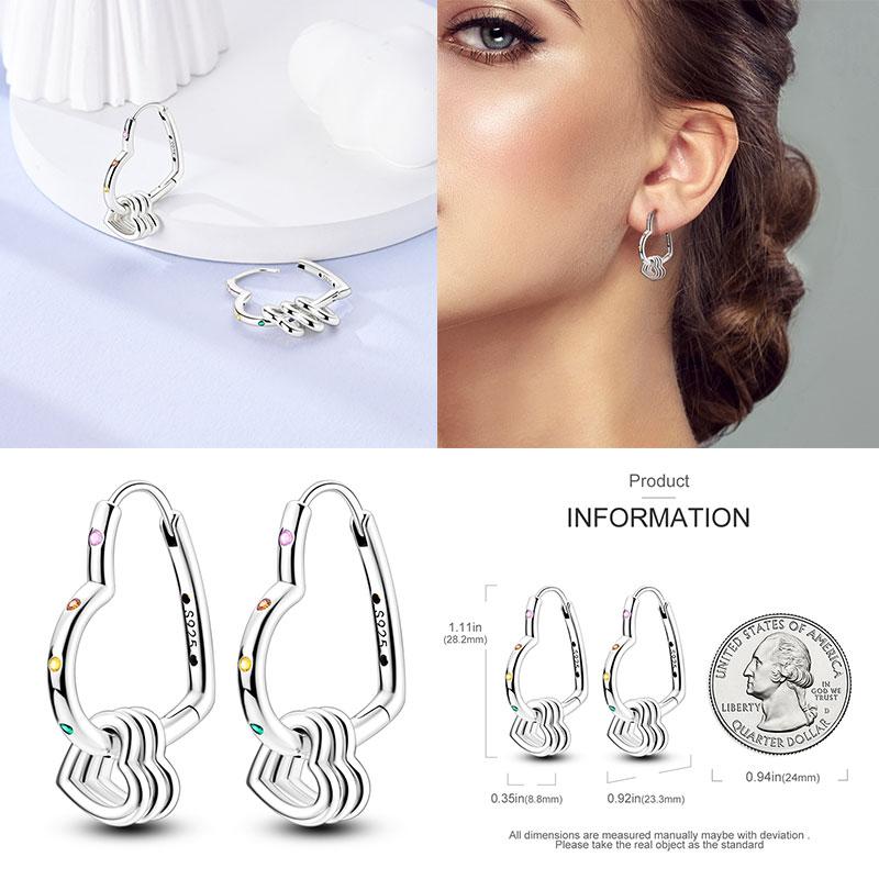 Hoop Earrings New silver 925 Rainbow, Shell, Women's Earrings Making jewelry For Women as Wedding Party Gifts