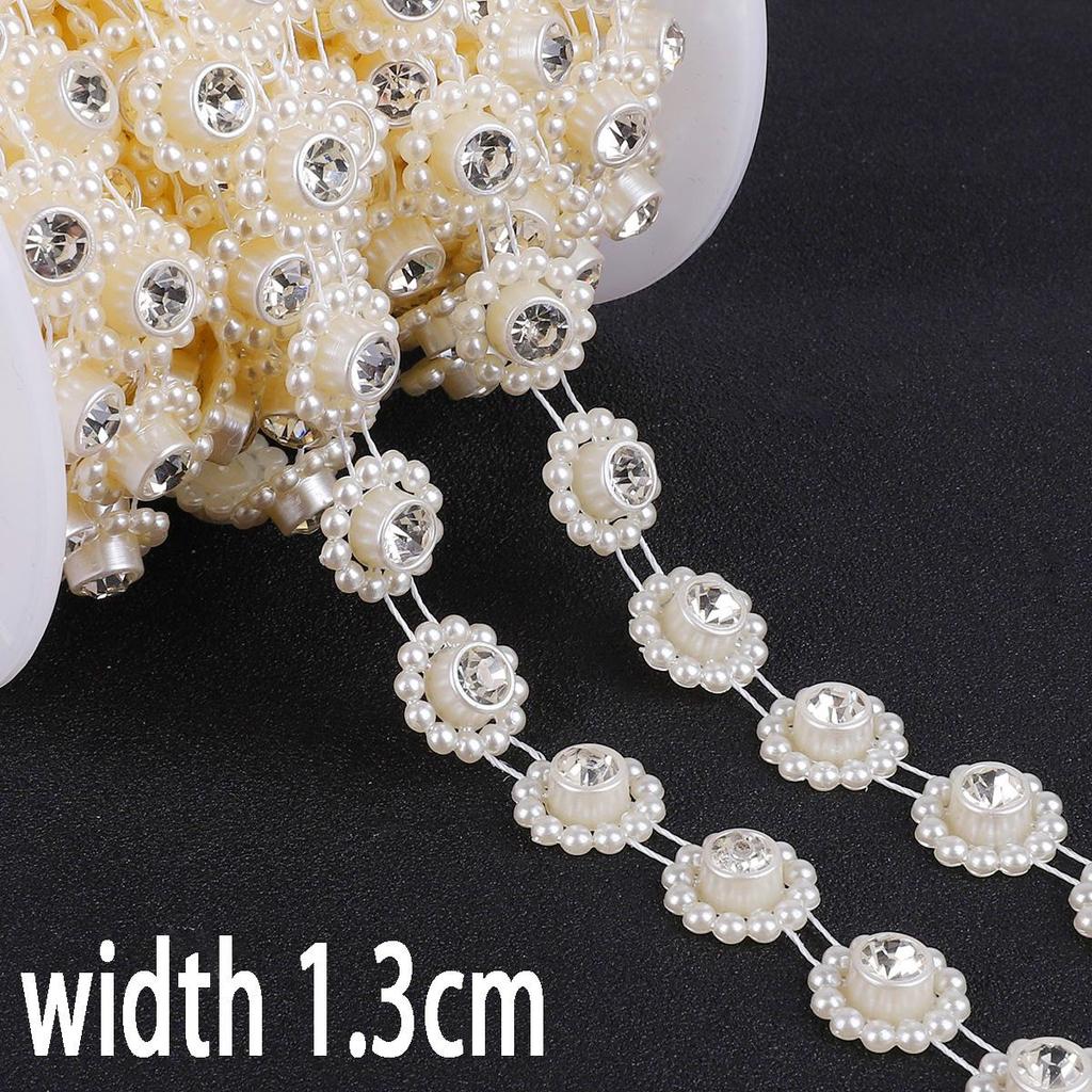 1 метр ABS имитация жемчуга циркон бусины цепи для DIY свадебные украшения ремесло аксессуары