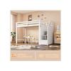 Lit mezzanine - MUVOE - 90x200 cm - Bois massif - Échelle de rangement - Garde-corps sécurisé