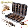 SOUGAYILANG 40 шт., приманка для ловли форели, приманка для ловли рыбы, наживка для мух с профессиональной коробкой из АБС-пластика