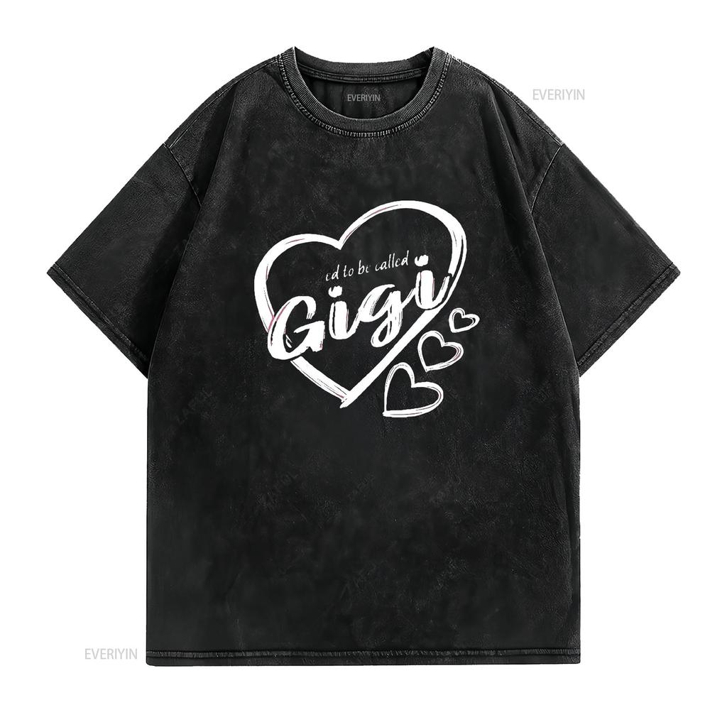 Blessed To Be Called Gigi Cute Heart Design Women s Plus Size Round Neck T Shirt Black 2X Large vintage Washed Stylish
