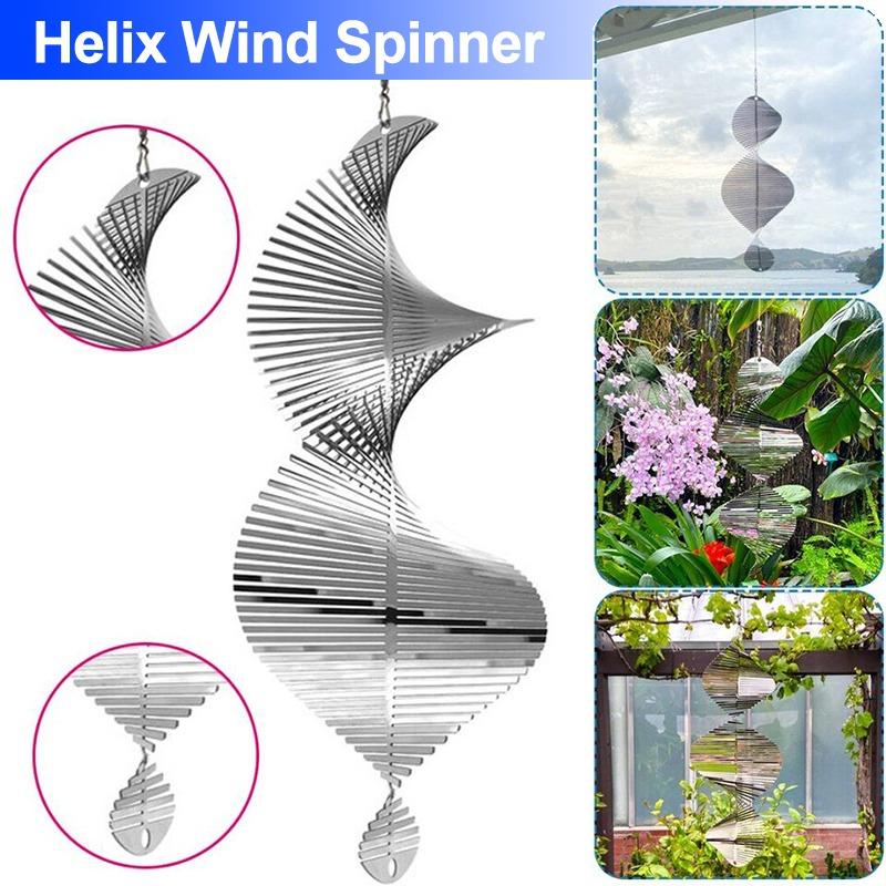 3D Metal Wind Spinner Helix Spinners Outdoor Garden Yard Hanging Decor Ornament