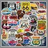 50 водонепроницаемых классических наклеек Route 66 для колонок, бутылок для воды, столов и автомобилей