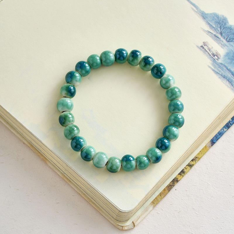 10 мм керамические украшения конфетного цвета полный браслет из бусин эластичный браслет в старинном стиле