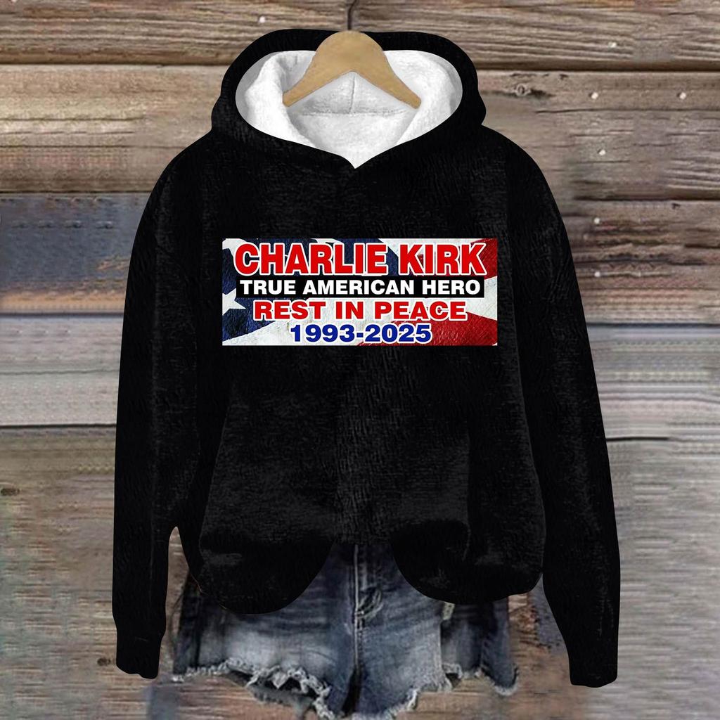 Ladies Fashion Casual Long Sleeve Printed Round Neck Hoodie Pullover Top