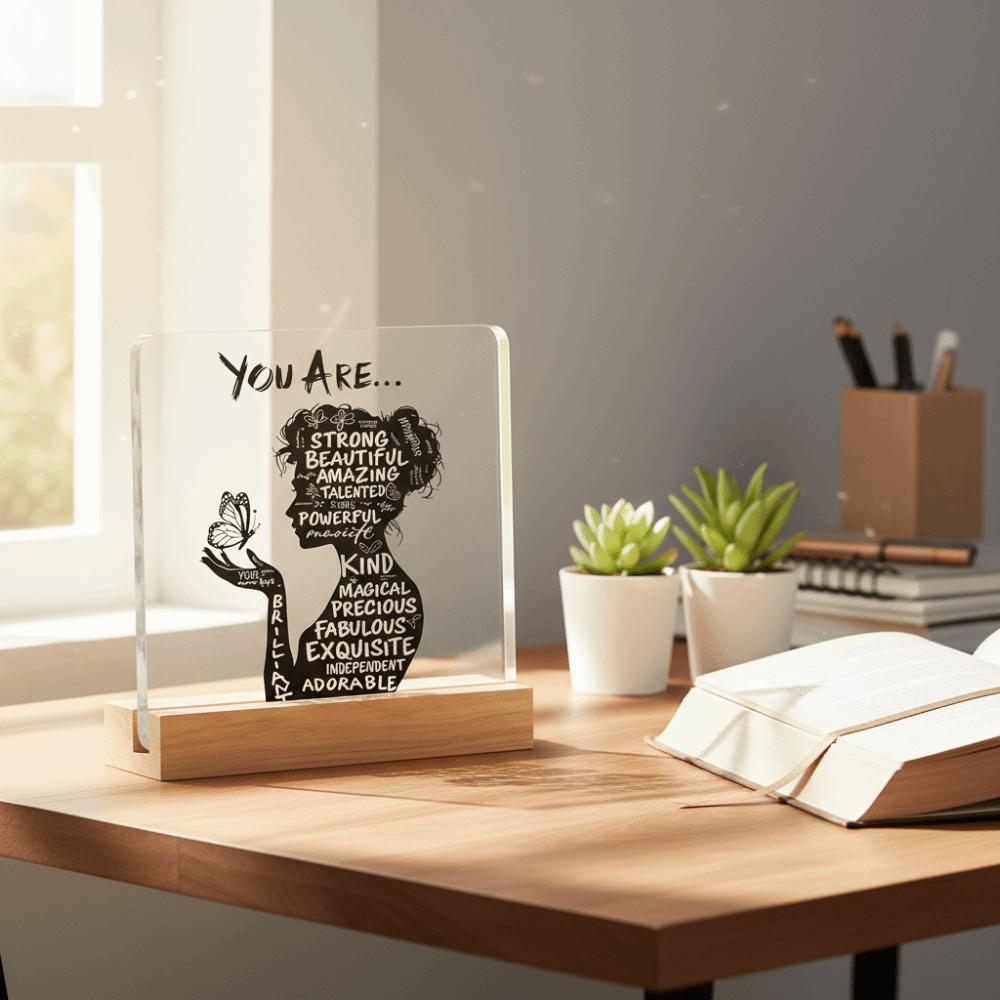 Clear Inspirational Plaque Acrylic Gifts for Mum Desktop Decoration Gift
