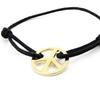 [I5388] - Gold Plated Bracelet 'Peace' Black Gold - 17 Mm