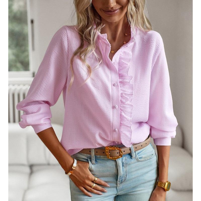 MGHR Women's Fashion Spring Autumn Square Collar Long Sleeve Casual Blouses & Shirts