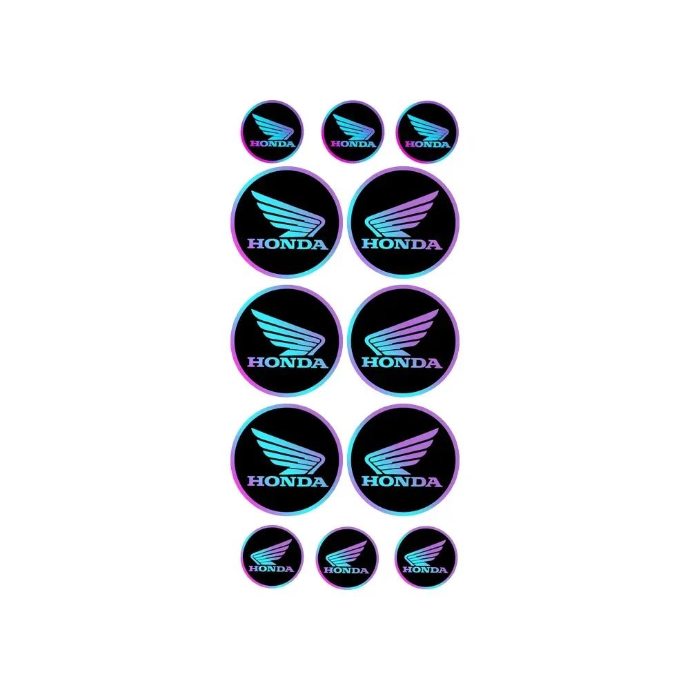 BXK3 3D Car Logo Stickers Suitable for Honda Motorcycle Reflective Waterproof Motorcycle Racing Decorative Soft Adhesive Stickers
