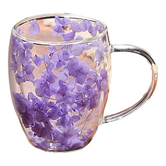 Кружка для кофе из стекла с двойными стенками, термоизолированный тамблер, чашка с уникальным цветочным узором, изолированные термостойкие кружки для чая и латте с ручкой