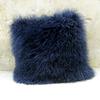 Luxury Genuine Mongolian Lamb Fur Woven Cushion Cover Tan Sheepskin Decorative Throw Pillow European-American Style Solid