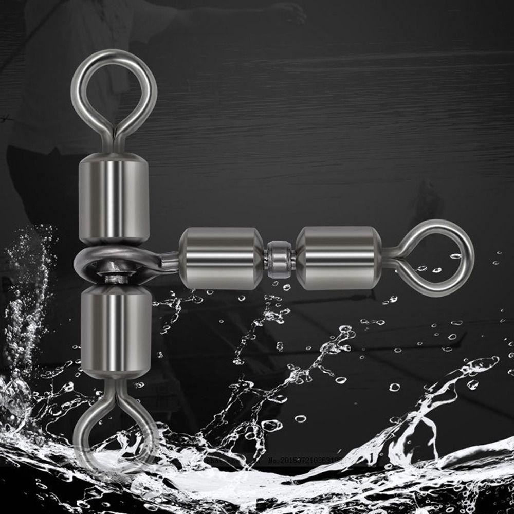 Rolling Triple Connector Fishing Connector Solid Connector Solid Ring Fishing Tackle Fishing Swivel