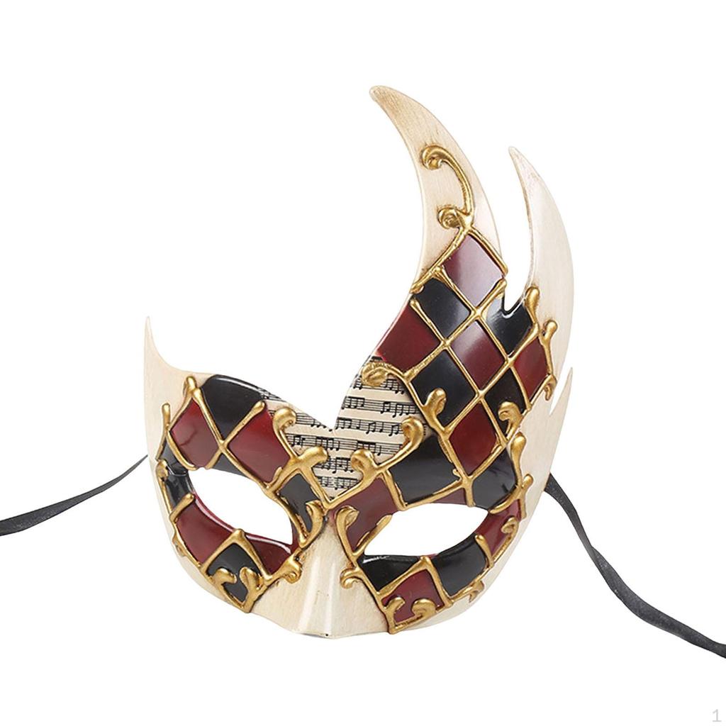 Masquerade Mask Cosplay Checkered Antique Prom Costume Accessories Mardi Gras for