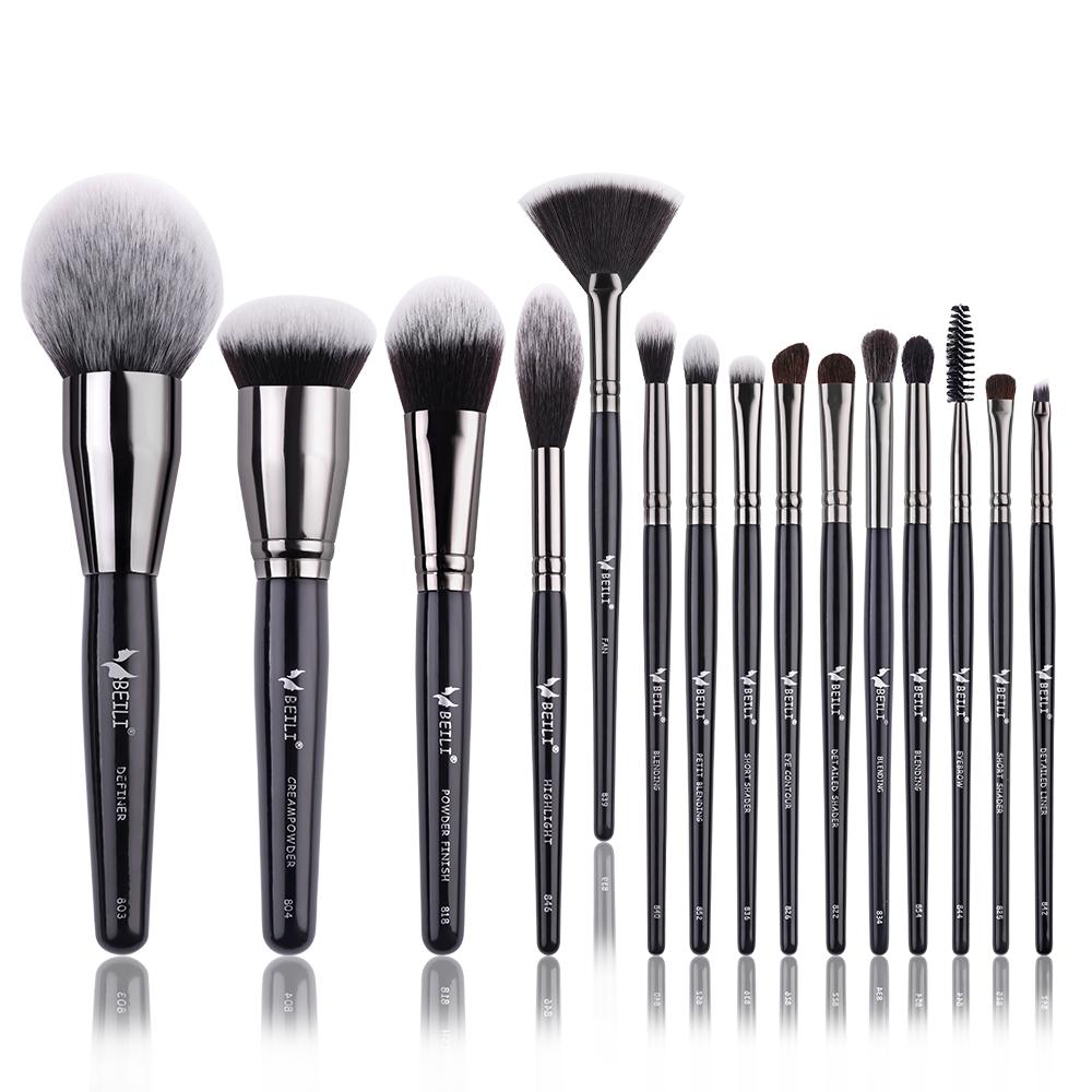 BEILI Профессиональный набор кистей для макияжа, 25/15 шт., премиальная синтетическая основа кабуки, пудра для лица, румяна, консилеры, тени для век, набор кистей для макияжа