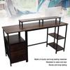 Industrial Computer Table Home Computer Desk Tear Resistant Sturdy Enough Drawers with Raised Shelf for Office