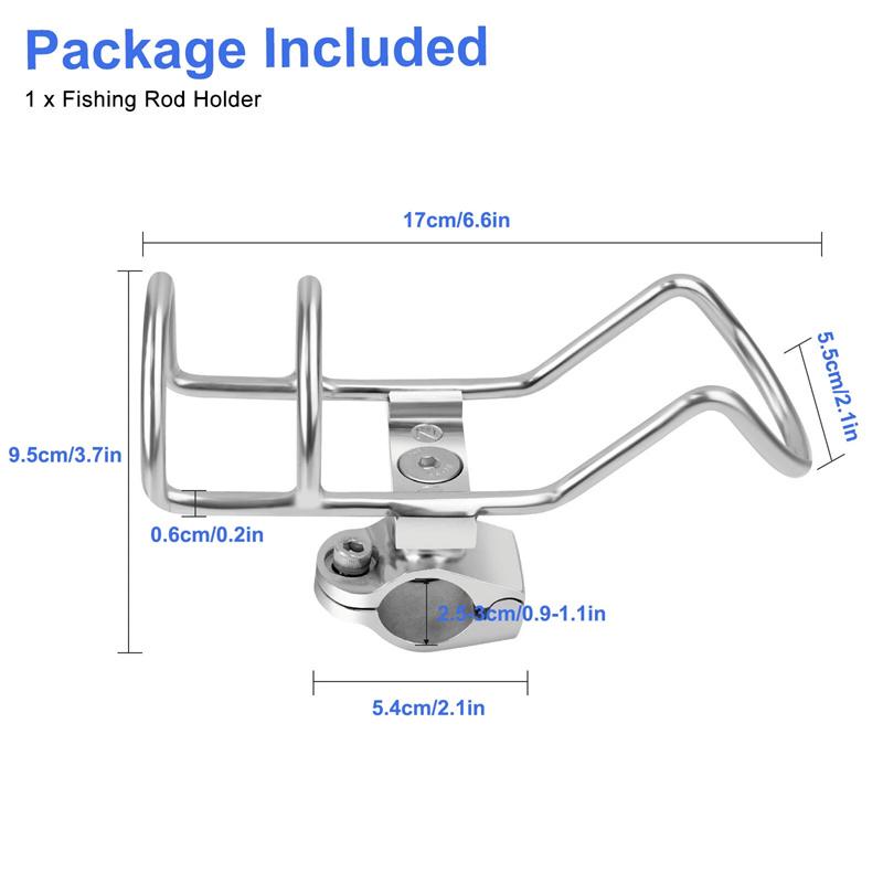 Держатель удилища из нержавеющей стали 316 с креплением на рейлинг, одинарная проволока для рыбацкой лодки, каяка, 25 мм, морской держатель для удилища