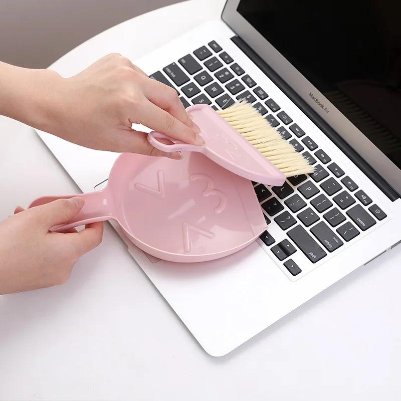 Набор для уборки рабочего стола: мини-веник и совок – многофункциональная компактная подметальная машина с мусорным совком для офиса и дома