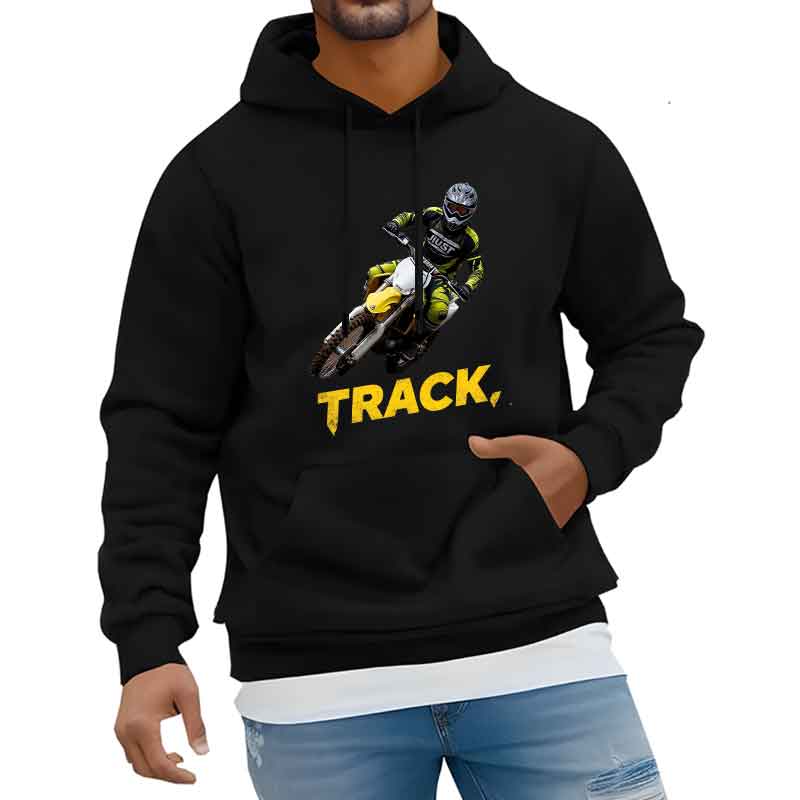 Осенняя унисекс толстовка-худи в стиле Харадзюку, уличная мужская повседневная модная одежда, с принтом дорожки, длинные рукава, спортивный топ, весенний, с карманом