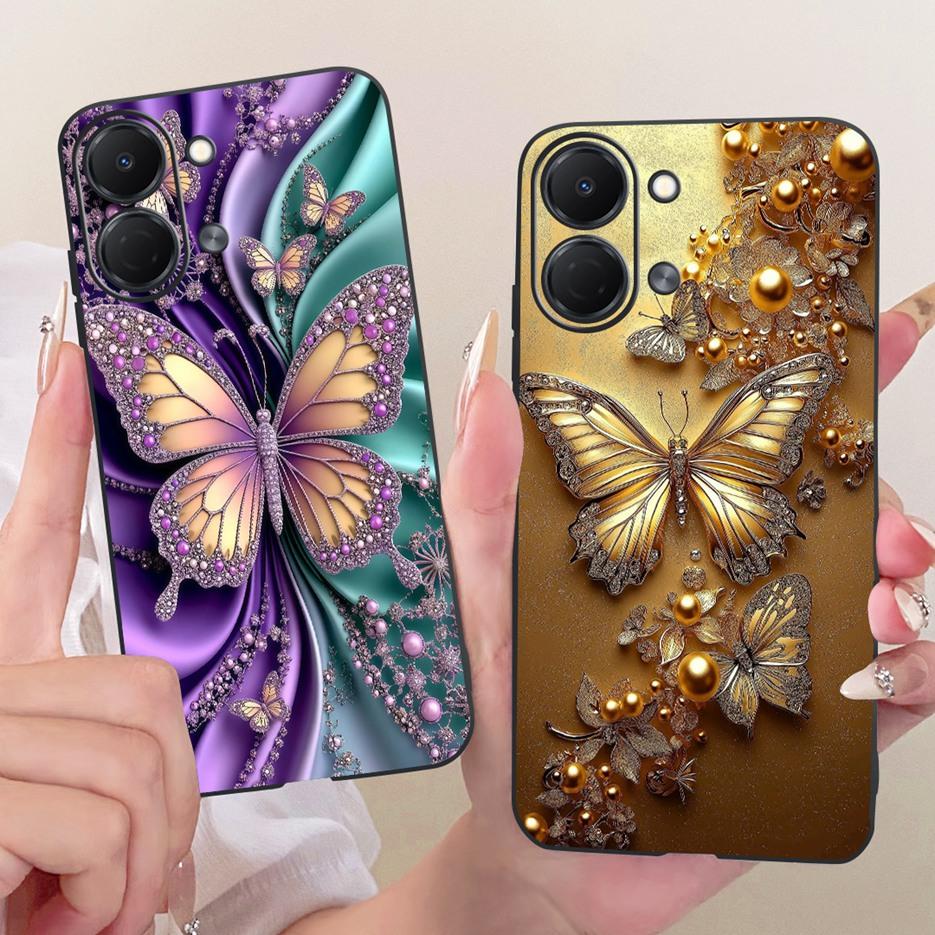 For Tecno Spark Go 3 Case KN3 Luxury Butterfly Painted Cover Soft TPU Phone Case For Tecno Spark Go 3 SparkGo3 Back Cover Fundas
